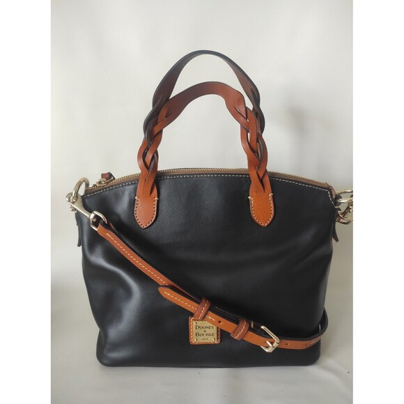 Dooney & Bourke Black Smooth Wexford Leather Heidi Small Satchel Crossbody - Picture 3 of 16